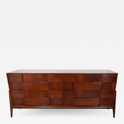 Edmond Spence Walnut Checkered Double Dresser By Edmond J Spence