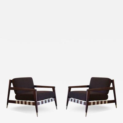 Edmond Spence Walnut Lounge Chairs by Edmond J Spence C 1950s