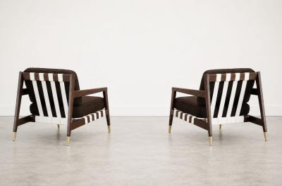 Edmond Spence Walnut Lounge Chairs by Edmond J Spence C 1950s