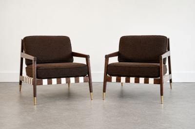 Edmond Spence Walnut Lounge Chairs by Edmond J Spence C 1950s