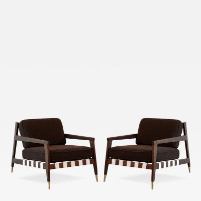 Edmond Spence Walnut Lounge Chairs by Edmond J Spence C 1950s