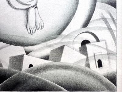 Edmund Dulac The Scarlet Woman of Babylon with Monster Art Deco Original Illustration