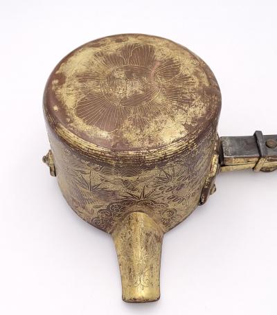 Edo Period Gilt Copper Tea Ceremony Water Pourer Japan circa 1800