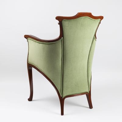 Edouard Colonna French Art Nouveau Wooden Armchair by Edouard Colonna