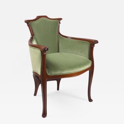 Edouard Colonna French Art Nouveau Wooden Armchair by Edouard Colonna