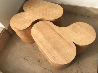 Edouard De La Marque Pair of coffee tables Chestnut Twins by Edouard de la Marque France