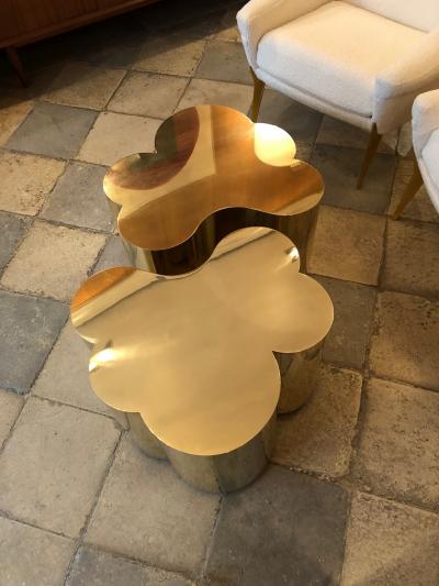 Edouard De La Marque Twin Tables brass coffee table Design by Edouard De La Marque France