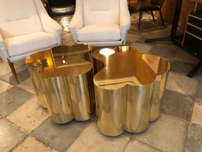 Edouard De La Marque Twin Tables brass coffee table Design by Edouard De La Marque France