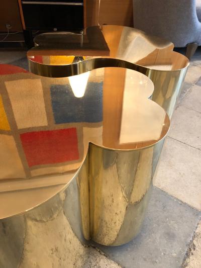 Edouard De La Marque Twin Tables brass coffee table Design by Edouard De La Marque France