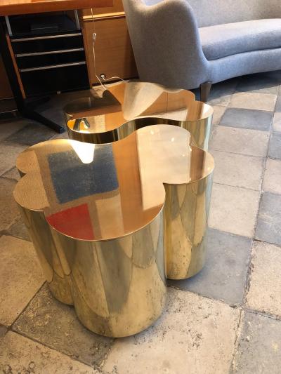 Edouard De La Marque Twin Tables brass coffee table Design by Edouard De La Marque France