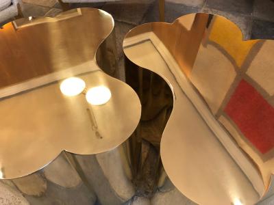 Edouard De La Marque Twin Tables brass coffee table Design by Edouard De La Marque France