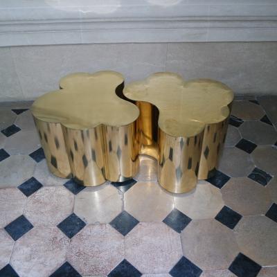 Edouard De La Marque Twin Tables brass coffee table Design by Edouard De La Marque France