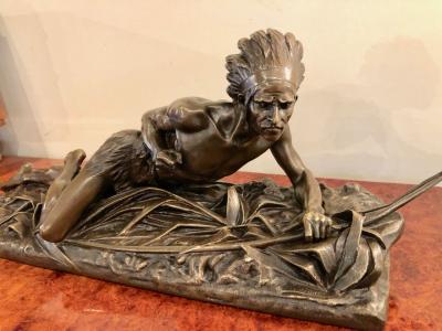 Edouard Drouot Edouard Drouot Original Bronze American Indian Hunting