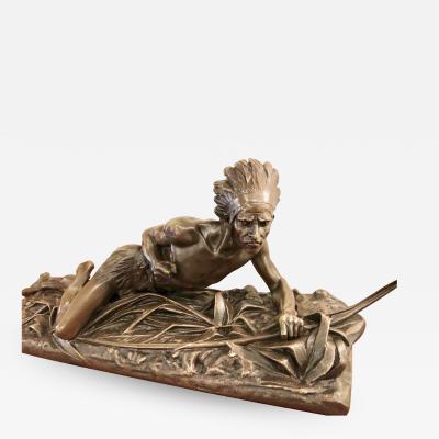 Edouard Drouot Edouard Drouot Original Bronze American Indian Hunting