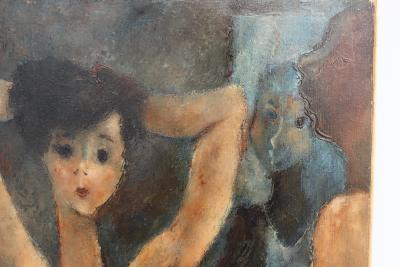 Edouard Goerg Le Grain de Beaute Oil on Canvas by Edouard Goerg