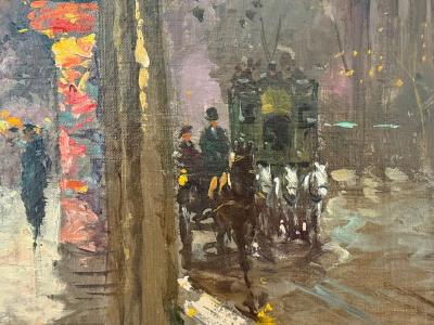 Edouard L on Cort s Oil on Canvas French Painting Paris Street Scene 20th C 