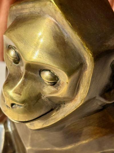 Edouard Marcel Sandoz Bronze Sculpture by douard Marcel Sandoz Seated Monkey French Art Deco