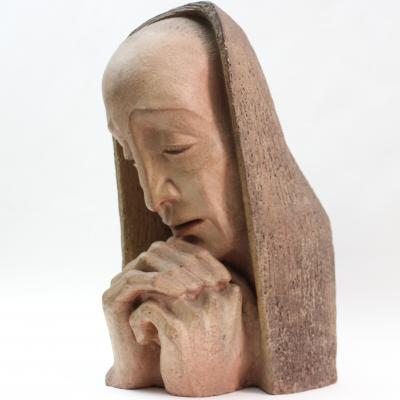 Edris Eckhardt Ceramic Sculpture Praying Woman by Edris Eckhardt