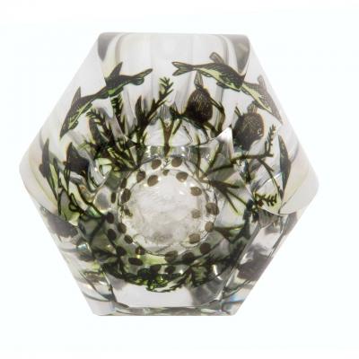 Edvin Ohrstr m Six Sided Fish Graal Art Glass Vase by Edvin Ohrstrom