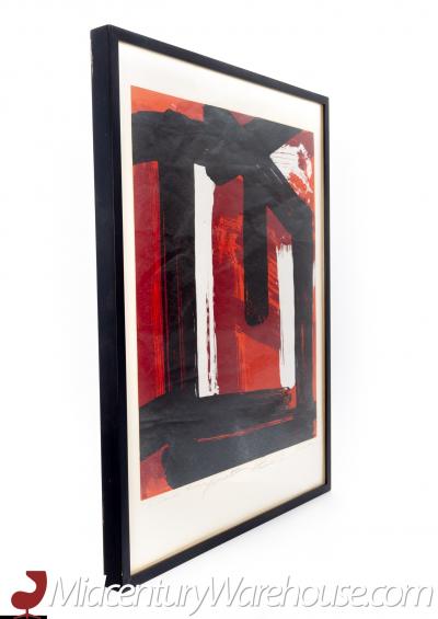 Edvins Strautmanis Signed Mid Century Abstract Silkscreen Art