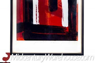 Edvins Strautmanis Signed Mid Century Abstract Silkscreen Art