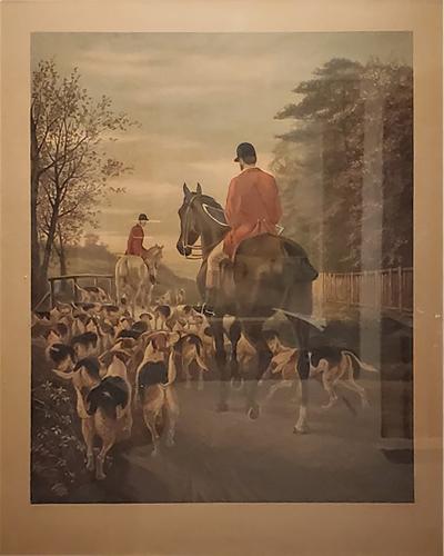 Edward Algernon Stuart Douglas 19th Century EAS Douglas Hunt Scene Aquatint Engraving