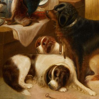 Edward Armfield Large antique late 19th century hunting scene by Edward Armfield