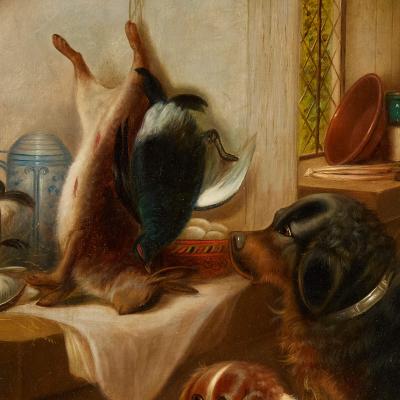 Edward Armfield Large antique late 19th century hunting scene by Edward Armfield