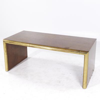 Edward Axel Roffman Edward Axel Roffman Associates Mid Century Burlwood and Brass Desk