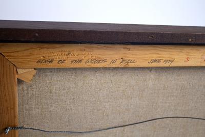 Edward Carpenter Bearden Ed Bearden Oil on Canvas Edge of the Woods in Fall 1974 Texas Artist