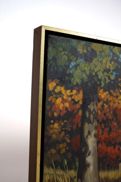 Edward Carpenter Bearden Ed Bearden Oil on Canvas Edge of the Woods in Fall 1974 Texas Artist