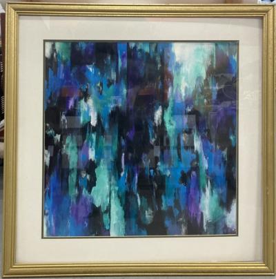 Edward Eller American Contemporary Abstract Waves Watercolor Gouache on Paper