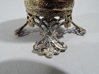 Edward Farmer Chinese Style Green Hardstone and Silver Gilt Bowl