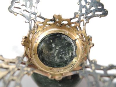 Edward Farmer Chinese Style Green Hardstone and Silver Gilt Bowl