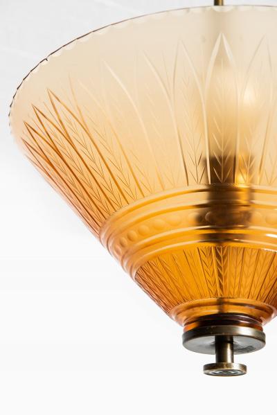 Edward Hald Ceiling Lamp Produced by Orrefors in Sweden