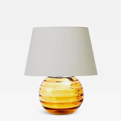 Edward Hald Functionalist Table Lamp with Optical Ribbing Attributed to Edward Hald