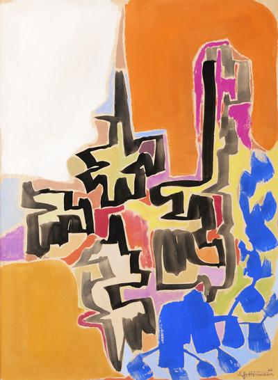Edward J Hartmann Framed Abstract 2 by E J Hartmann 1966