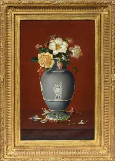 Edward Leavitt Flowers in Clasical Urn 
