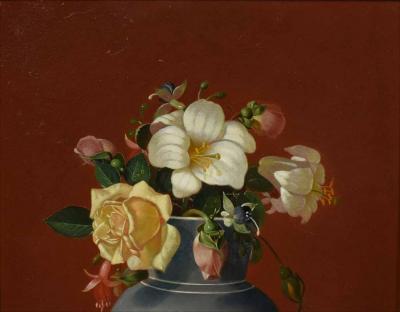 Edward Leavitt Flowers in Clasical Urn 
