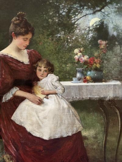 Edward Percy Moran Mother and Child in the Garden 
