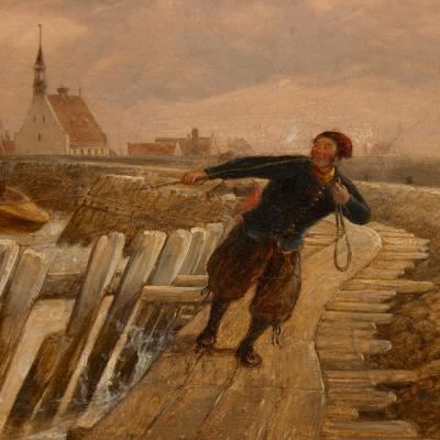 Edward William Cooke Large Victorian coastal marine painting by Edward William Cooke R A 