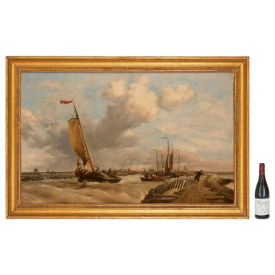 Edward William Cooke Large Victorian coastal marine painting by Edward William Cooke R A 