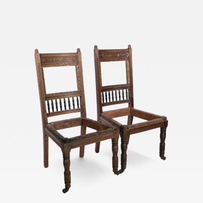 Edward William Godwin E W Godwin attributed A Pair of Oak Dining Chairs Ready Upholstery