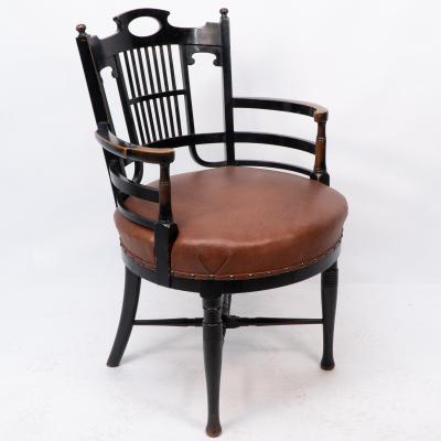 Edward William Godwin E W Godwin style of An Anglo Japanese Old English or Jacobean Ebonized Armchair