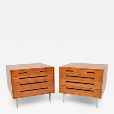Edward Wormley 1960s Pair of Vintage Mahogany Chests by Edward Wormley for Dunbar