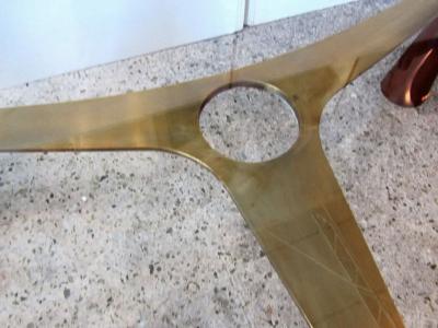 Edward Wormley American Modern Brass Wood Glass Coffee Table Edward Wormley for Dunbar