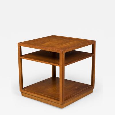 Edward Wormley American Square Wooden Double Shelf End Side Table