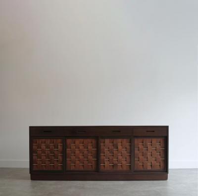 Edward Wormley Basket Weave Credenza by Edward Wormley in Mahogany C 1960s