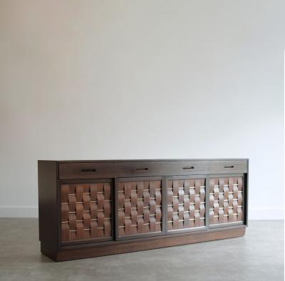 Edward Wormley Basket Weave Credenza by Edward Wormley in Mahogany C 1960s