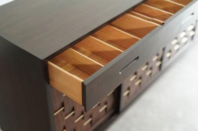 Edward Wormley Basket Weave Credenza by Edward Wormley in Mahogany C 1960s